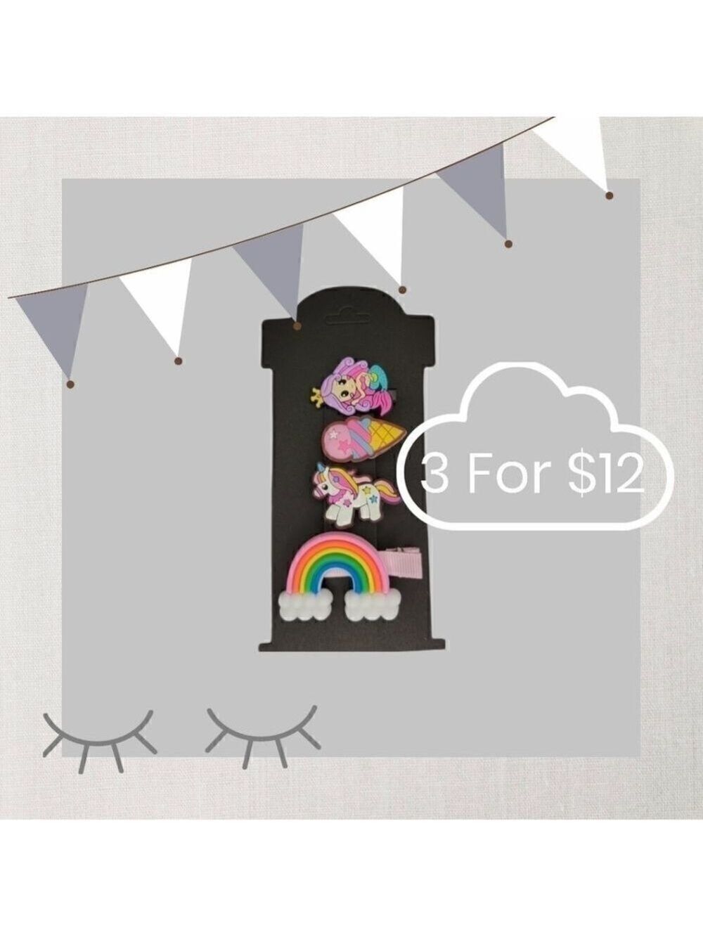 3 for $12 4pc Children Hairclip Set
